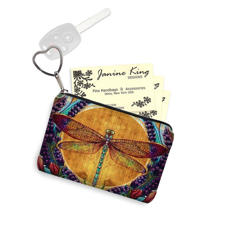 Zipper Coin Purse Bohemian Dragonfly Gifts Colorful Keychain Boho Bag Business Card Case Small Zipper Pouch Purse organizer RTS image 2