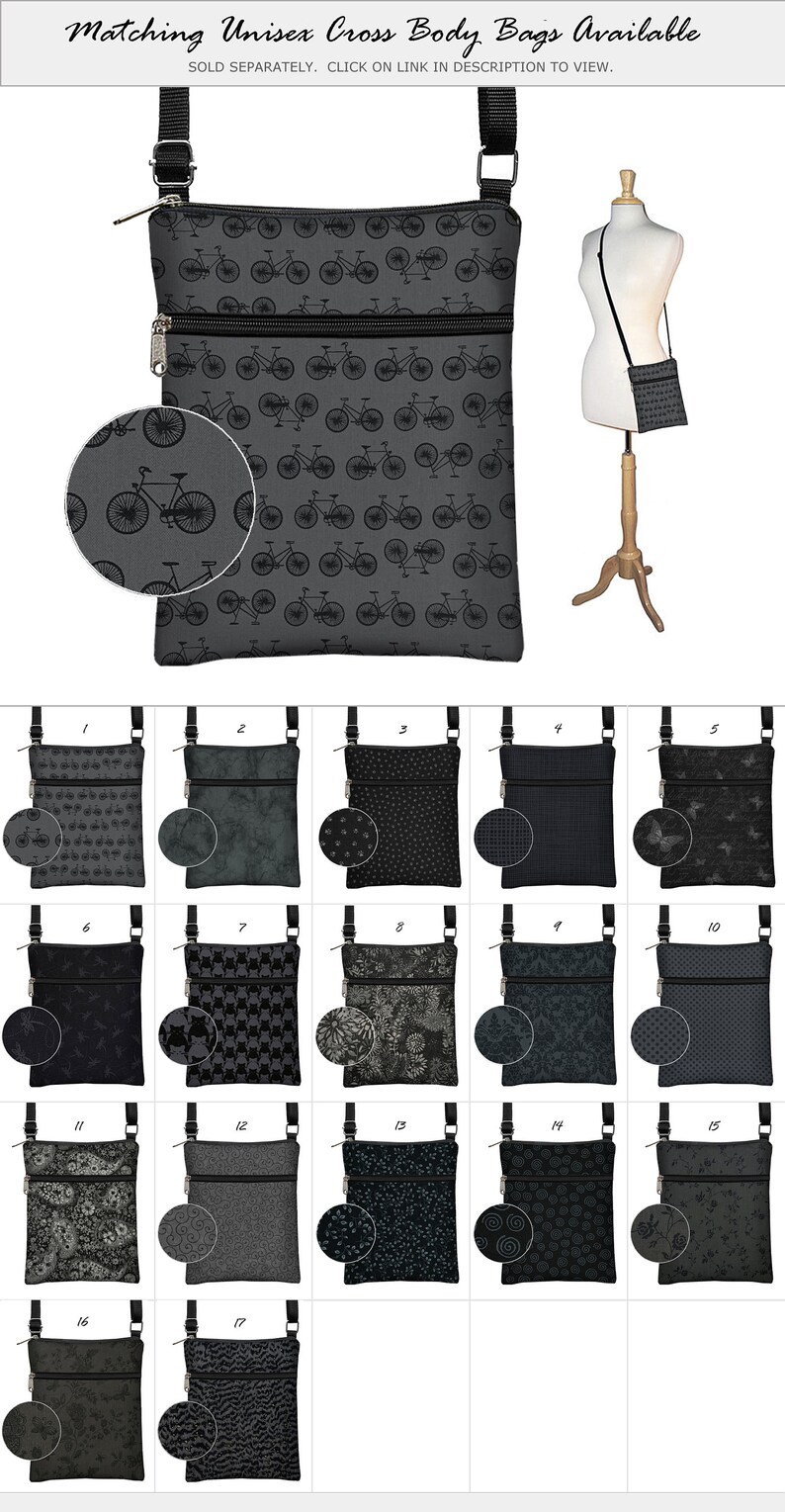 Black Crossbody Bag Fits Ipad Mini & Ereaders Paisley Cross Etsy