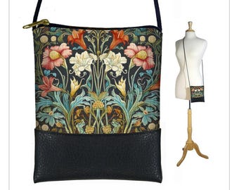 William Morris Floral Mini Crossbody Bag – Arts & Crafts Travel Purse RTS