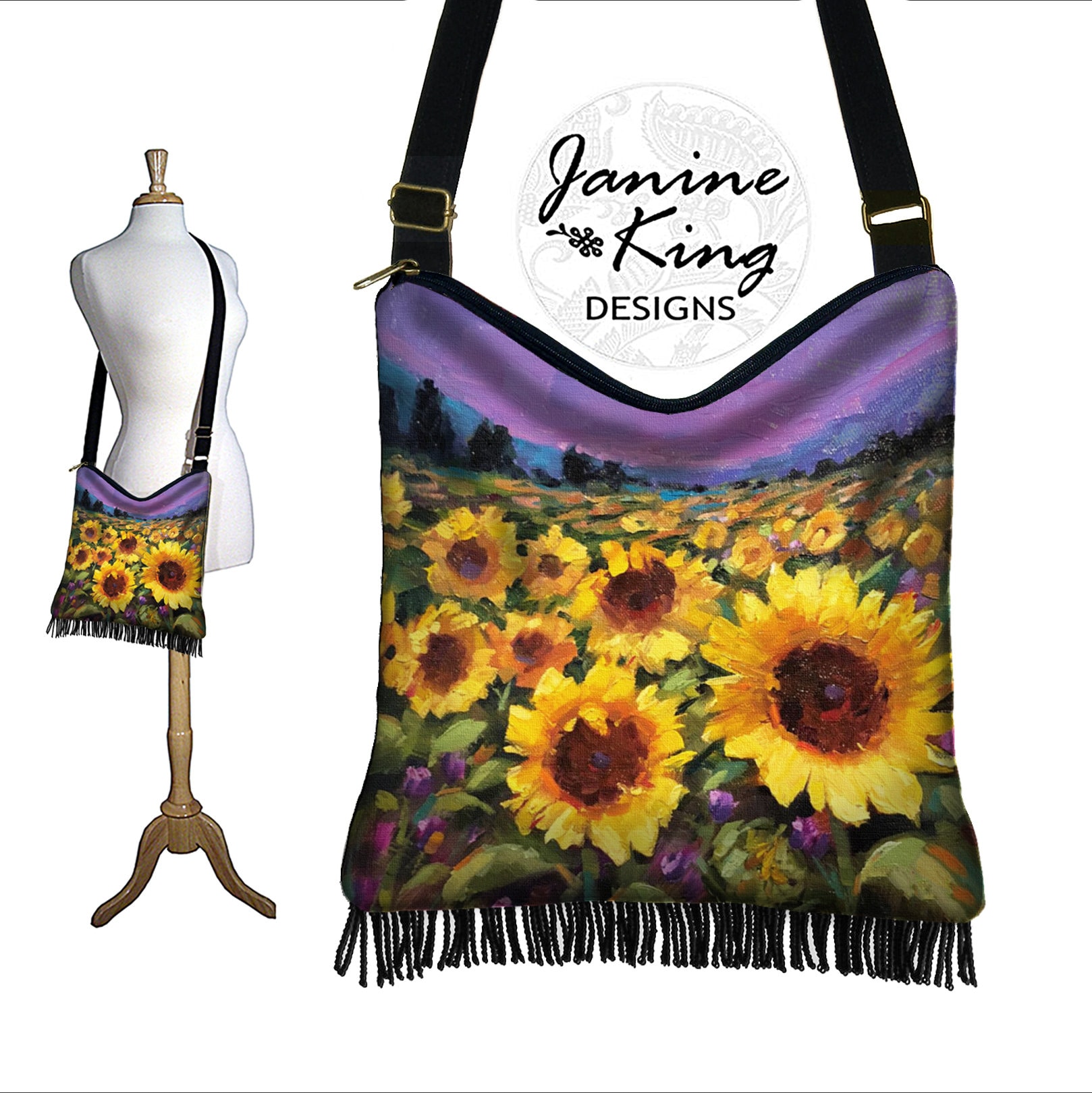 SUNFLOWER LEATHER Bag Vintage Hippie Purse Women's Boho 