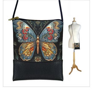Kleine crossbodytas vlinder cadeaus voor vrouwen art nouveau vlinder mobiele telefoon portemonnee met lange riem mini schoudertas crossbody portemonnee RTS