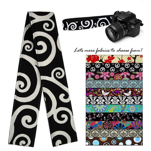 Camera Strap Cover Slipcover  - Many Fabrics to Choose From