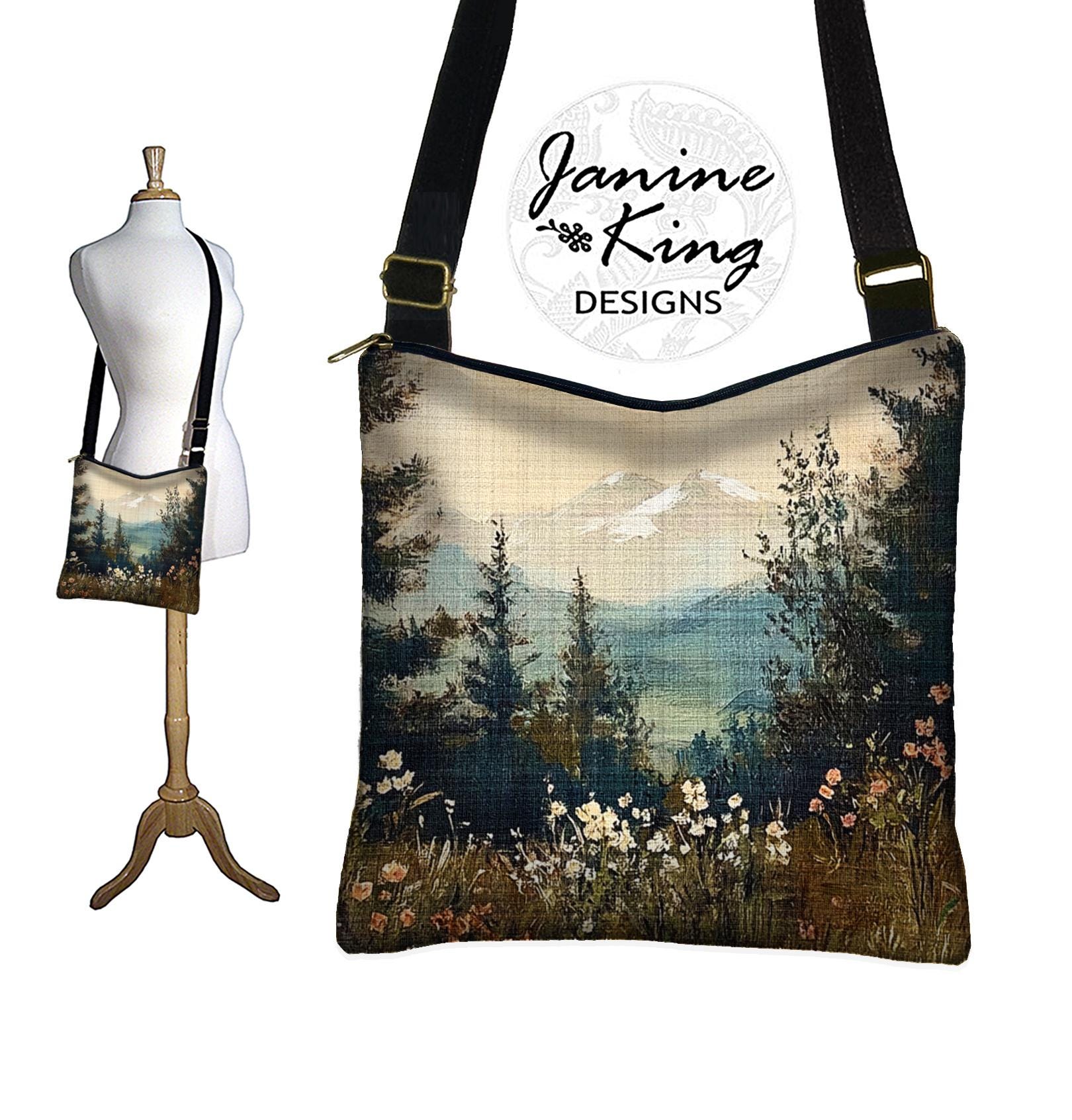 Wildflower Mountain Hobo Crossbody Bag