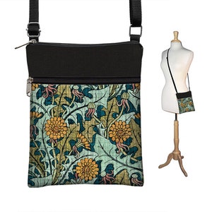 Bolsos cruzados con estampado floral Art Nouveau para mujer Bolso bandolera con estampado de diente de león Bolso de hombro Bolso de viaje pequeño Maurice Pillard Verneuil RTS