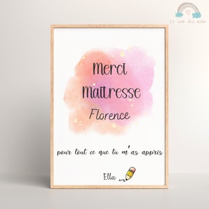 Cartel personalizado gracias maestra, regalo de fin de año, regalo personalizado de maestra, maestra de escuela, regalo de guardería