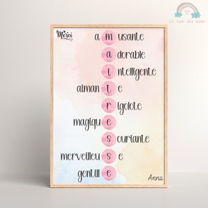 Cartel regalo maestro, cartel maestro personalizado, regalo fin de curso, profesora de colegio, juego de palabras, regalo original