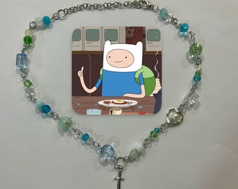 Finn the Human Adventure Time Beaded Necklace