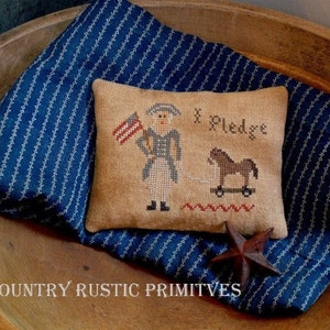 Primitive Toy Soldier Pillow Tuck Cross Stitch E Pattern