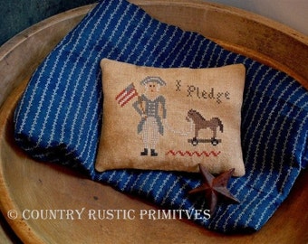 Primitive Toy Soldier Pillow Tuck Cross Stitch E Pattern