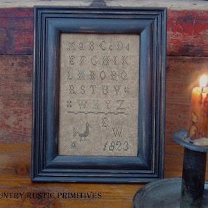 Primitive 1823 E.W. Alphabet Sampler Cross Stitch E Pattern PDF