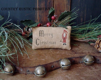 Primitive Merry Christmas Cupboard Keep Cross Stitch E Pattern PDF