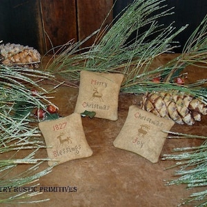 Primitive Christmas Bowl Filler Ornies E Pattern PDF