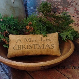 Primitive A Merry Little Christmas Pillow Tuck Cross Stitch E Pattern PDF- New Pattern