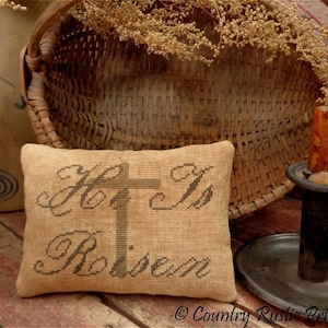 Le primitif Il est ressuscité, point de croix E, motif PDF - Nouveau modèle