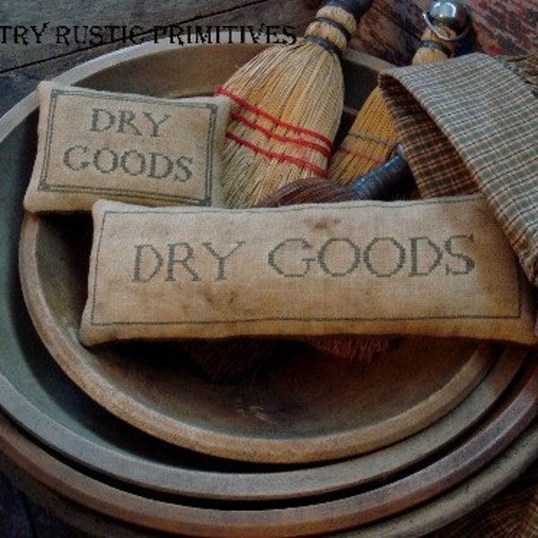 Primitive Dry Goods Pillow Tucks Cross Stitch E Pattern PDF