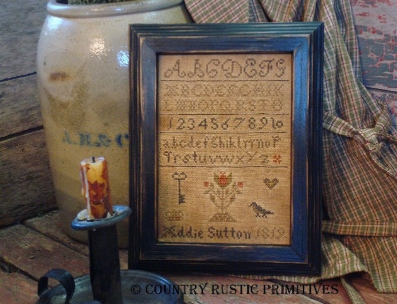 Primitive Addie Sutton Cross Stitch Sampler E Pattern PDF - Etsy