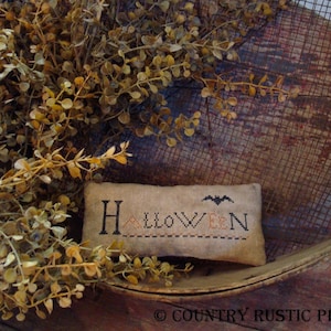 Patrón de punto de cruz primitivo de Halloween Pinkeep (PDF)