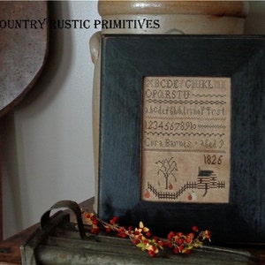 Primitive Cora Barnes Autumn Sampler Cross Stitch E Pattern PDF