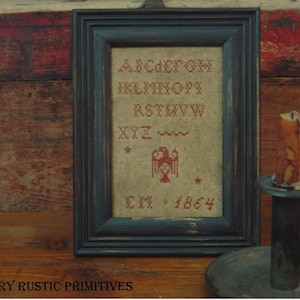 Primitive Adler und Alphabet Redwork Sampler Kreuzstich E Muster PDF