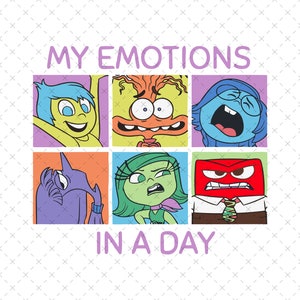 Inside Out 2 PNG SVG, Inside Out 2 Anger, Joy, Disgust, Sadness, Fear, Ennui, Envy, Embarrassment, Anxiety, Inside Out Faces, Poster