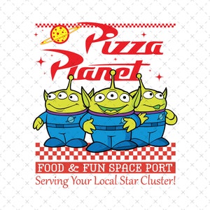 Pizza Planet Png, Pizza Planet SVG, Aliens PNG, Lebensmittel und Getränke geschnitten, Pizza Box Party geschnitten, Pizza Restaurant Zeichen, digitaler Download