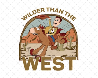 Retro Wilder Than The West PNG, Cowboy Family Vacation (Digital Download)