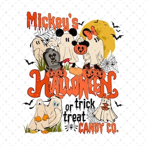 Mouse And Friends Trick Or Treat Halloween Png, Halloween Costume Png, Trick Or Treat Png, Spooky Vibes Svg, Halloween Png, Pumpkin Png