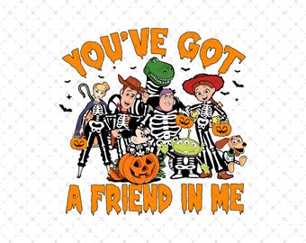 Toy Story Happy Halloween Png, Halloween You've Got A Friend In Me Png, Trick Or Treat Png, Spooky Vibes Png, Toy Story Halloween Png