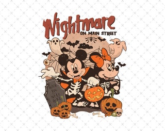 Nightmare On Main Street PNG, Retro Halloween Png, Spooky Vibes Png, Trick Or Treat Png, Halloween Masquerade, Halloween, Digital Download