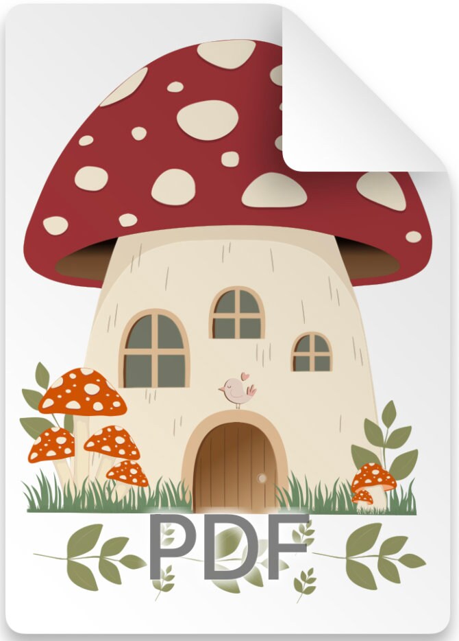 Mushrooms and Fairies Party Themed Table Decor and Cake Topper Digital ...
