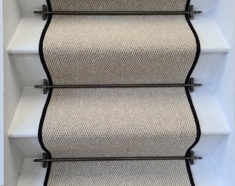 High quality Stair Runner Loop Pile 100% Wool edge. Sand colour.
