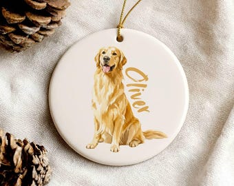 Adorno personalizado para mascota, adorno de cerámica personalizado para perro, regalo de Navidad para amantes de los perros, regalo para mamá perro gato, retrato de mascota con ilustración personalizada