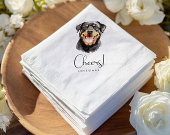 Custom Dog Wedding Napkins Using Pet Photo Personalized Dog and Cat Cocktail Napkins Custom Dog Napkins Dog Birthday Decorations Serviettes