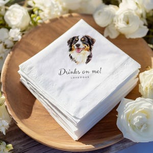 Custom Pet Photo Dog Wedding Napkins Personalized Dog and Cat Cocktail Napkins Custom Dog Napkins Dog Birthday Decorations Serviettes