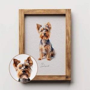 Mini retrato personalizado de animal de estimação, ilustração personalizada de cachorro, arte de parede de cachorro e gato, animal de estimação em aquarela personalizado, ideias para memorial de animais de estimação, download digital