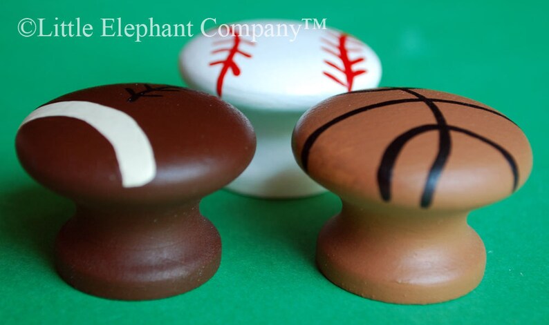 set/3 Sports Nail Covers aka Drawer Knobs image 0