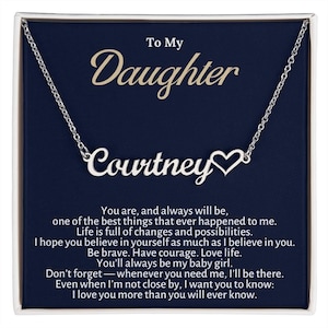 Collana con il nome "A mia figlia" - Regalo personalizzato con biglietto - Gioielli per compleanno e laurea - Sempre la mia bambina - Messaggio sentito