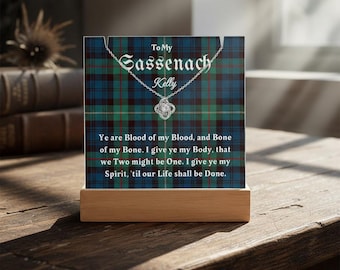 To My Sassenach, Outlander Gift, Outlander Gift Box, Outlander Jewelry, Outlander Gift For Wife, Outlander Necklace & Plaque