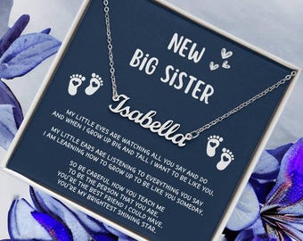 New Big Sister Gifts, Gifts for New Big Sister, Future Big Sister, Necklace Gifts from Baby to Big Sister, Big Sister Gift From New Baby