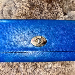 Schöne authentische blaue Leder COACH Umschlag Brieftasche Kupplung