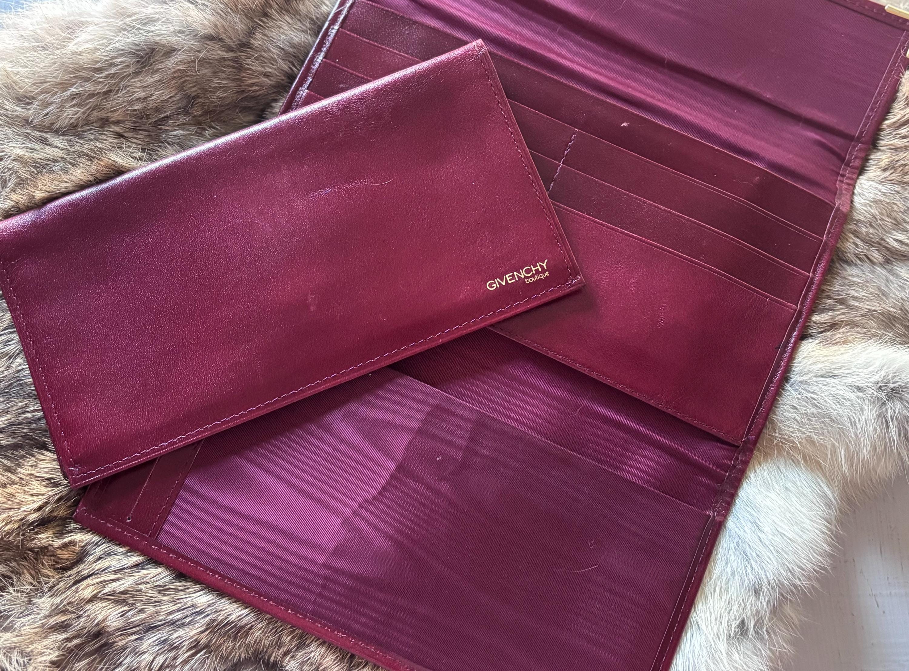 Classic Red Leather Vintage GIVENCHY Boutique Checkbook