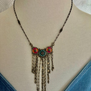 Lucky Brand Vintage Brass Chandelier Feather Boho Pendant Necklace