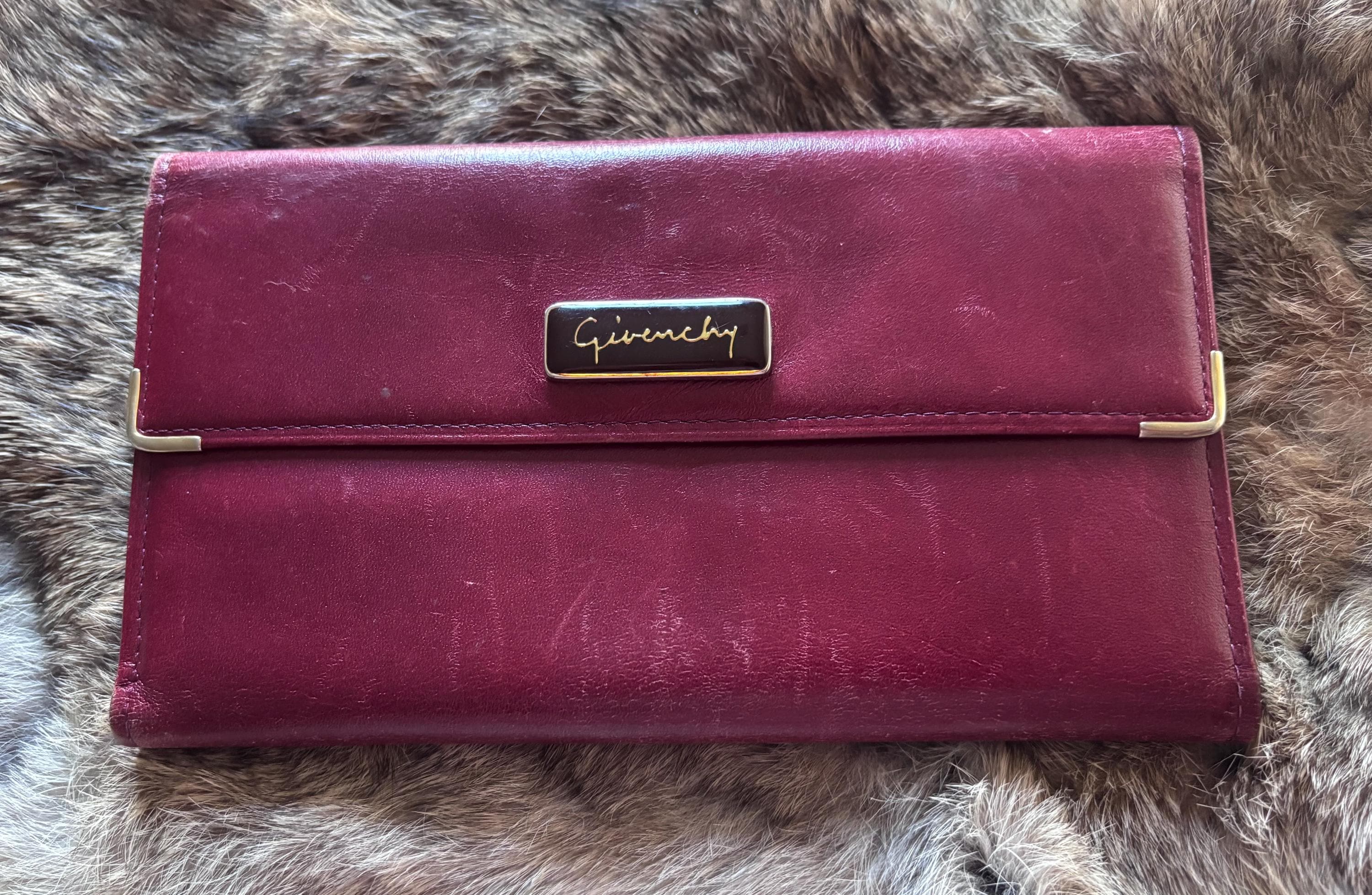 Classic Red Leather Vintage GIVENCHY Boutique Checkbook