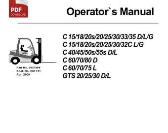 CLARK D / L / G / GTS 1500 ~ 8000kg Gabelstaber Bedienungsanleitung PDF