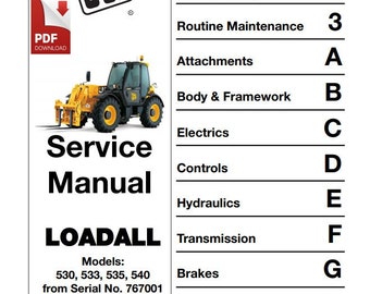 JCB Loadall 530 533 535 54 Service Manual PDF