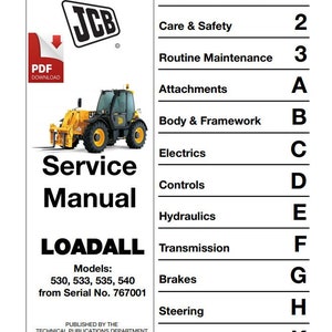 JCB ロードオール 530 533 535 54 サービスマニュアル PDF