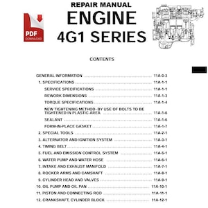 MITSUBISHI 4G13 4G16 Engine Repair Manual Petrol