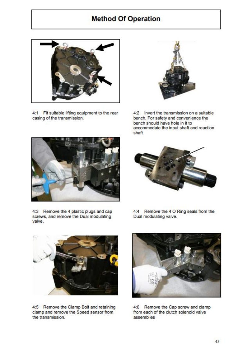 Caterpillar TH Series Telehandler Transmission Repair Service Manual ...