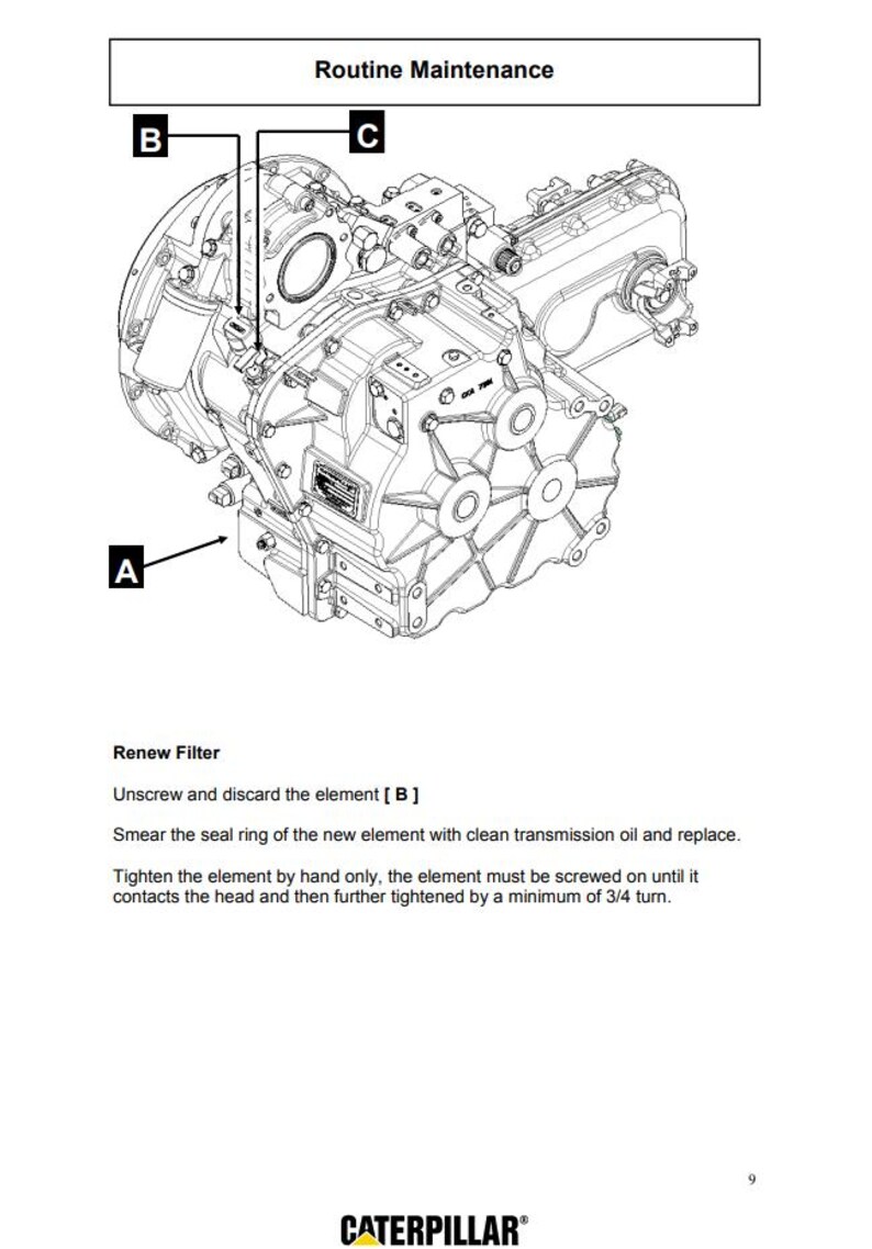 Caterpillar TH Series Telehandler Transmission Repair Service Manual ...