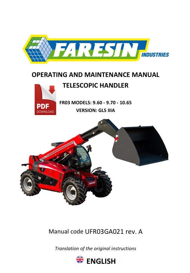 Faresin FR03 9.60 - 9.70 - 10.65 GLS IIIA Operating and Maintenance Manual PDF